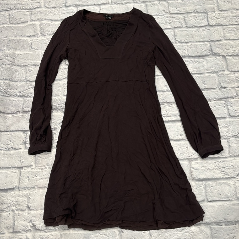 Theory Brown Long Sleeve Dress